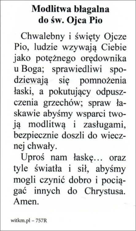 Obrazek Św. Ojciec Pio. Modlitwa błagalna do św Ojca Pio - ! - 09890