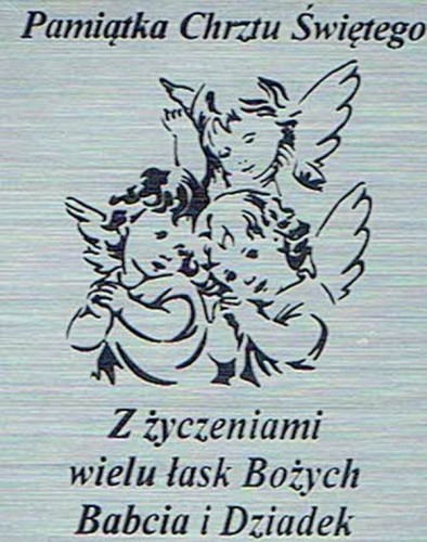 Płytka grawerowana CHRZEST od BABCI I DZIADKA samoprzylepna 4x3cm - 09511
