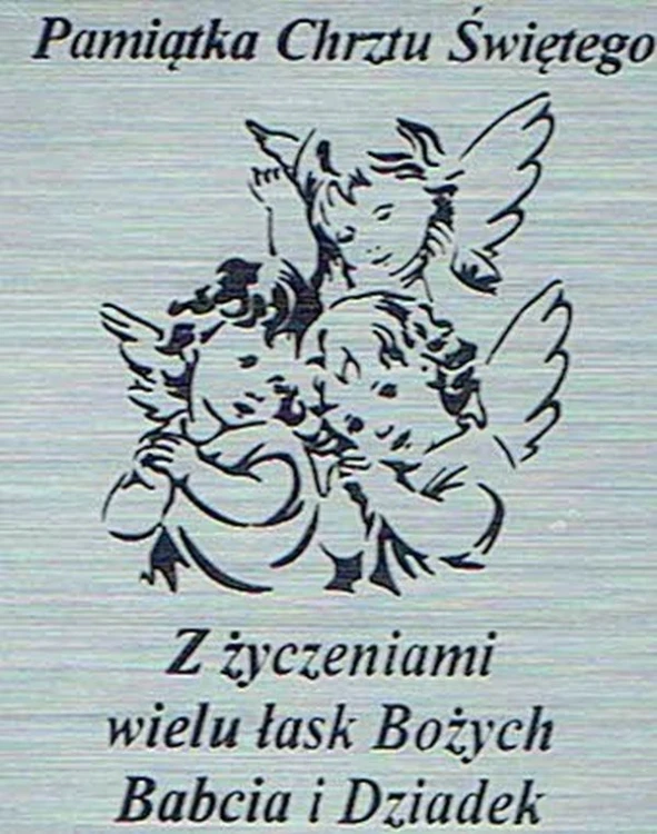 Płytka grawerowana CHRZEST od BABCI I DZIADKA samoprzylepna 4x3cm - 09511