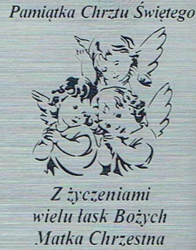 Płytka grawerowana CHRZEST od MATKI CHRZESTNEJ samoprzylepna 4x3cm - 09489