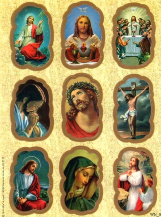Naklejki Wielkopostne (9 naklejek) - 11301
