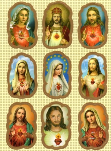 Naklejki Matka Boża - Pan Jezus (9 naklejek) - 11290
