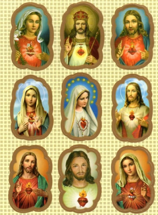 Naklejki Matka Boża - Pan Jezus (9 naklejek) - 11290
