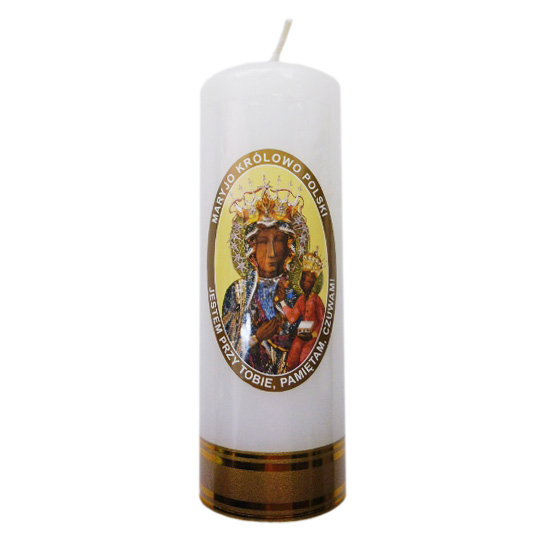 Świeca walec biały Matka Boża Częstochowska - 08625 5907771419060