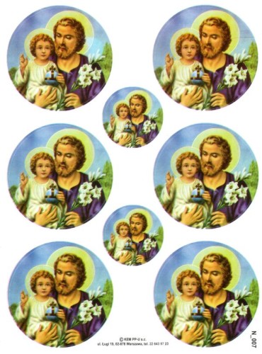 Naklejki św. Józef  (8 naklejek) - 65015
