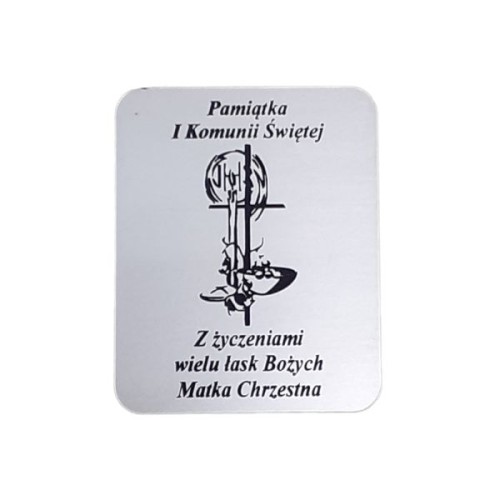 Płytka grawerowana KOMUNIA od Matki Chrzetnej samoprzylepna 4x3cm - 14601
