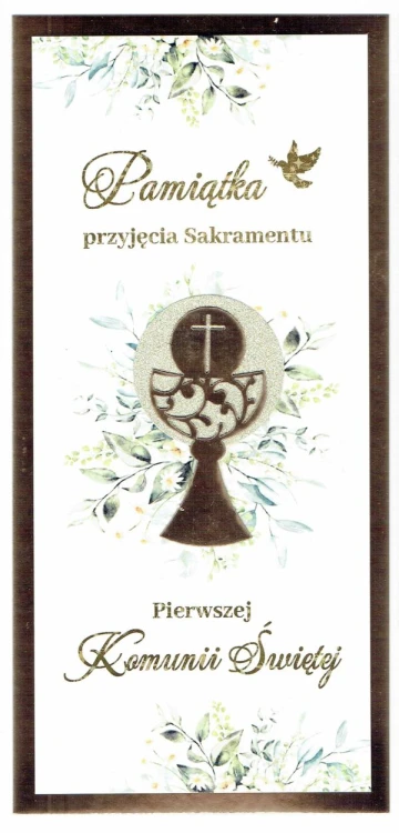 Karnet I Komunia Św. ręcznie robiony (brokat) różne wzory - 69289
