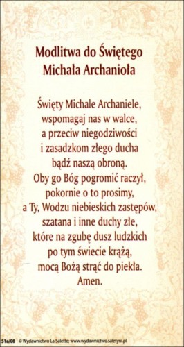 Obrazek Św. Michał Archanioł. Modlitwa do Św. Michała Archanioła - 63340