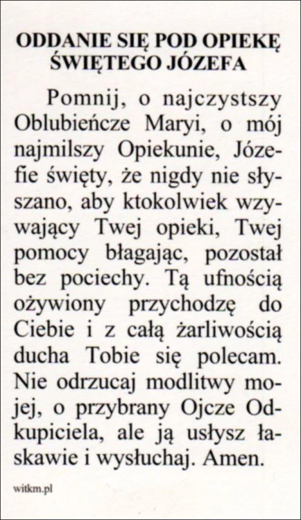 Obrazek św. Józef. Oddanie się pod opiekę... - ! - 05913