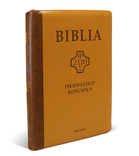 Biblia Pierwszego Kościoła karmelowa wycięcia paginatory etui na zamek (książka), Biblia, Oficyna Wydawnicza VOCATIO, 2025 r., oprawa etui na zamek - 61647 9788378298588