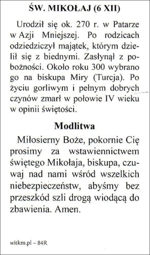 Obrazek św. Mikołaj. Biografia, modlitwa - 63102