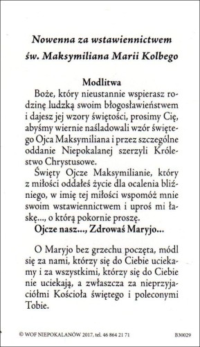 Obrazek Św. Maksymilian Maria Kolbe. Nowenna za wstawiennictwem św. Maksymiliana - 31301