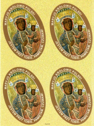 Naklejki Matka Boża Częstochowska (4 naklejki) - 11259