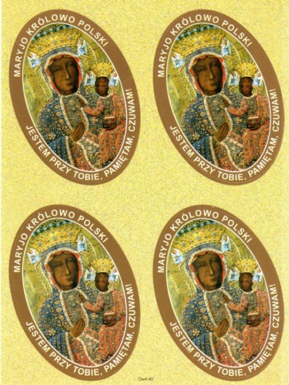 Naklejki Matka Boża Częstochowska (4 naklejki) - 11259
