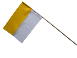 Chorągiewka MATERIAŁOWA biało-żółta (papieska) - 21587