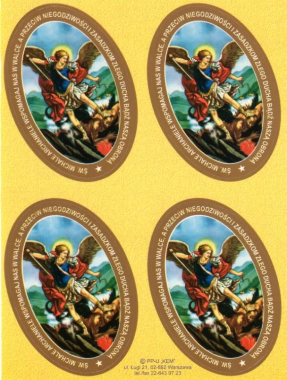 Naklejki Św. Michał Archanioł (4 naklejki) - 11294