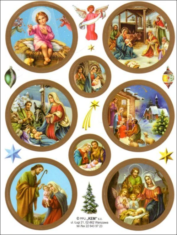 Naklejki Boże Narodzenie (8 naklejek) - 11254