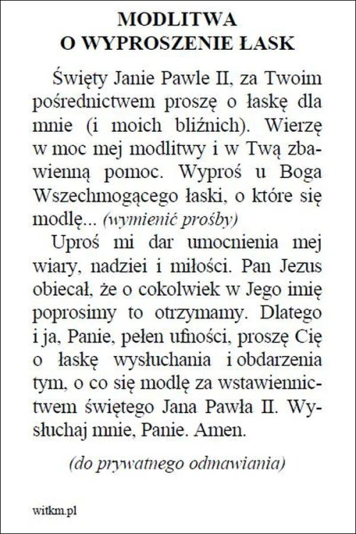 Obrazek św. Jan Paweł II. Modlitwa o wyproszenie łask - ! - 06201