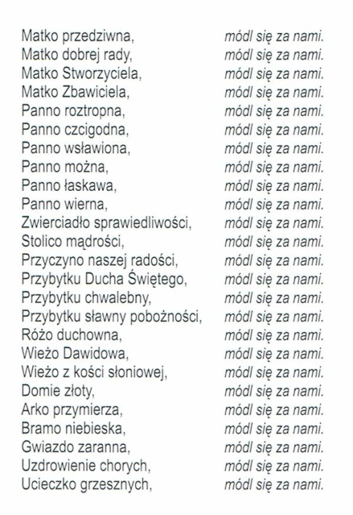 Litania Loretańska do Najświętszej Maryi Panny (folder) - 63437