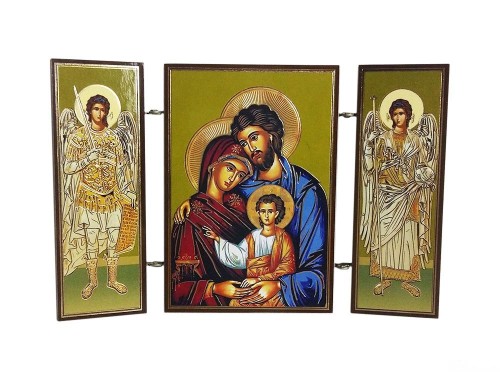 Ikona tryptyk Św. Rodzina drewniana składana 8cm - 52722