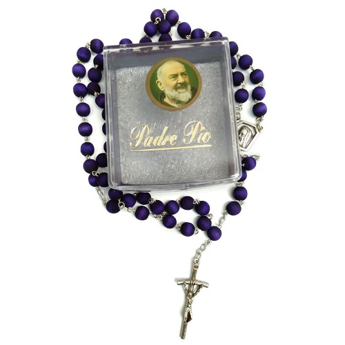 Różaniec zapachowy O.Pio ł. kolor w pudełku - 12330