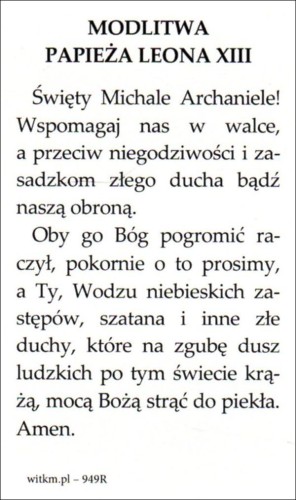 Obrazek św. Michał Archanioł. Modlitwa Papieża Leona XIII - 09877