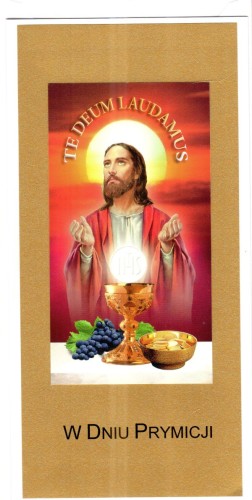 Karnet PRYMICJE ręcznie robiony różne wzory - 13227