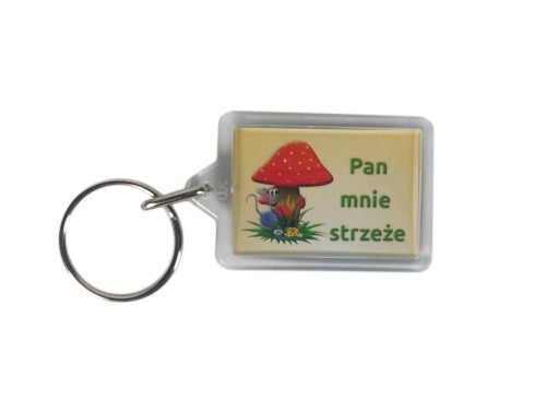 Brelok plastikowy kolorowy KWADRAT różne wzory - 11275