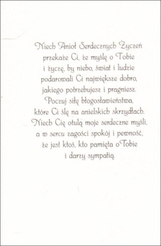 Posyłam Ci Anioła Serdecznych Życzeń - karnet z kopertą (s: Z aniołami 32) - 63024 5907564030090