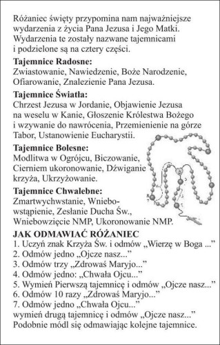 Obrazek laminowany Tajemnice różańcowe - 03420
