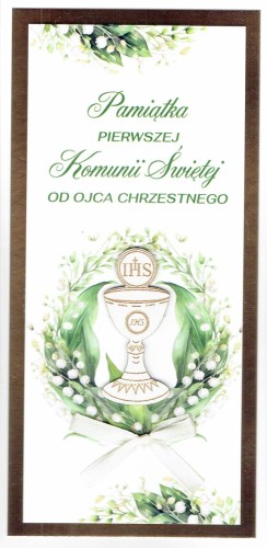Karnet I Komunia Św. OD OJCA CHRZESTNEGO (SKLEJKA) różne wzory - 14319 5907786844673