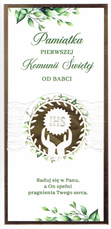 Karnet I Komunia Św. od BABCI (SKLEJKA) różne wzory - 57729