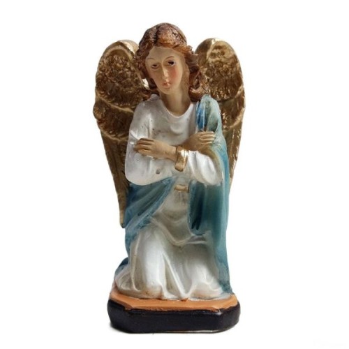 Figura Anioł klęczący 10cm różowy/niebieski - 66956