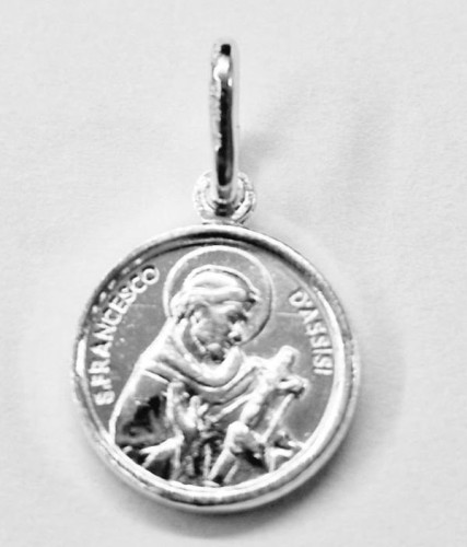Medalik srebrny pr.925 Św. Franciszek 1,3g okrągły - 63611