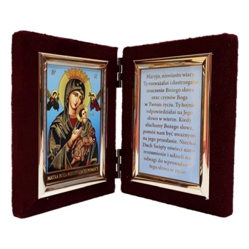Ikona DYPTYK mała Matka Boża Nieustającej Pomocy/MODLITWA 18,5x12cm - 63289