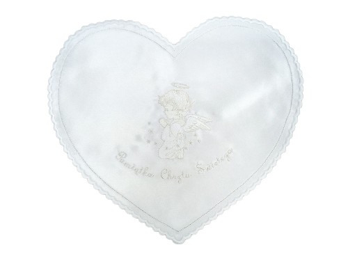 Szatka Chrzest SERCE srebrna (modlący aniołek)                               wzór - 60977