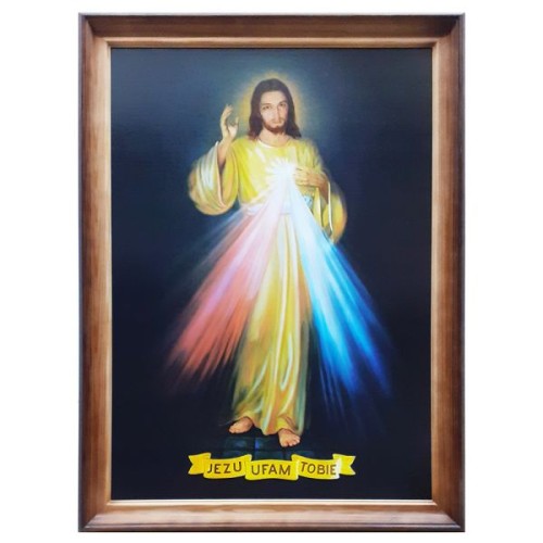 Obraz 50x70cm Jezu Ufam Tobie rama bejc - 54924