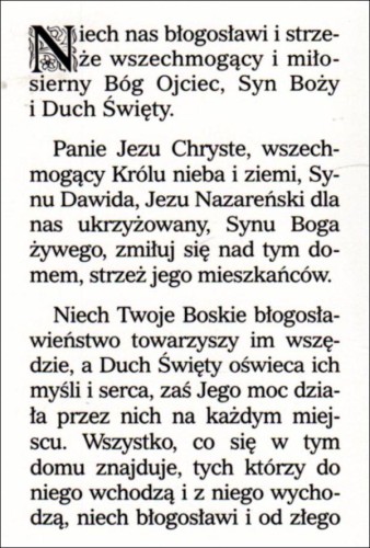 Składanka Błogosławieństwo domu. Niech nas błogosławi i strzeże wszechmogący i miłosierny Bóg Ojciec ... - 41924