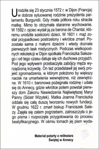 Składanka Św. Joanna Franciszka de Chantal. Prośba o wypełnienie woli Bożej - 41915