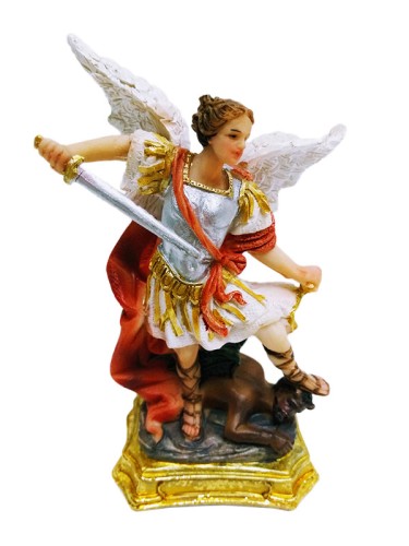 Figura Św. Michał Archanioł 12cm złoto - czerwony - 40713