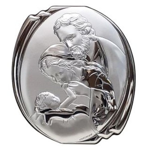 Obraz srebrny 14x16cm Św. Rodzina owal - ! - 27380