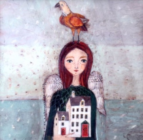 Obrazek - KAFELEK Anioł 11x11cm (ceramiczny) - 13369