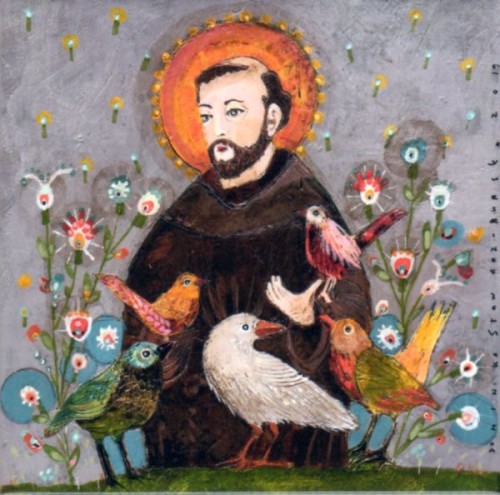 Obrazek - KAFELEK Św. Franciszek 11x11cm (ceramiczny) - 12761