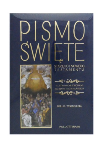 Biblia Tysiąclecia Pismo św. SiNT Ilustrowane zbiorami muzeów Watykańskich (granat) (książka) - praca zbiorowa, Biblia, Wydawnictwo Pallottinum, 2019 r., oprawa Twarda - 60479 9788370148362