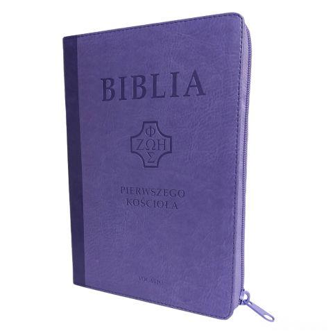 Biblia Pierwszego Kościoła fioletowa wycięcia paginatory etui na zamek (książka), Biblia, Oficyna Wydawnicza VOCATIO, 2020 r., oprawa zintegrowana - 60000 9788378298557