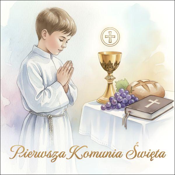 Magnes ceramiczny I Komunia święta - Chłopiec - 69341