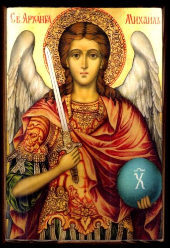 Obraz Michał Archanioł 15x21,5cm na desce - 69223