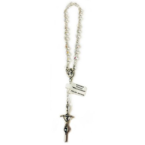 Koronka medjugorska kryształ ł. metal ( 7x3oczka) przeźroczysta - 68853 5901705225093