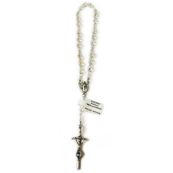 Koronka medjugorska kryształ ł. metal ( 7x3oczka) przeźroczysta - 68853 5901705225093