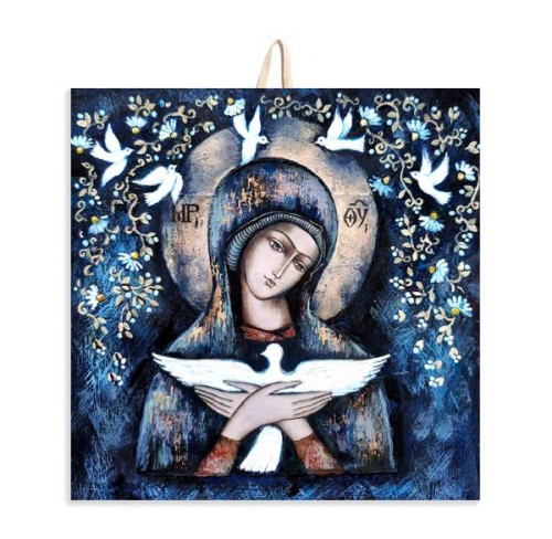 Ikona na ceramice 15x15cm Matka Boża Niosąca Ducha Świętego - 68576